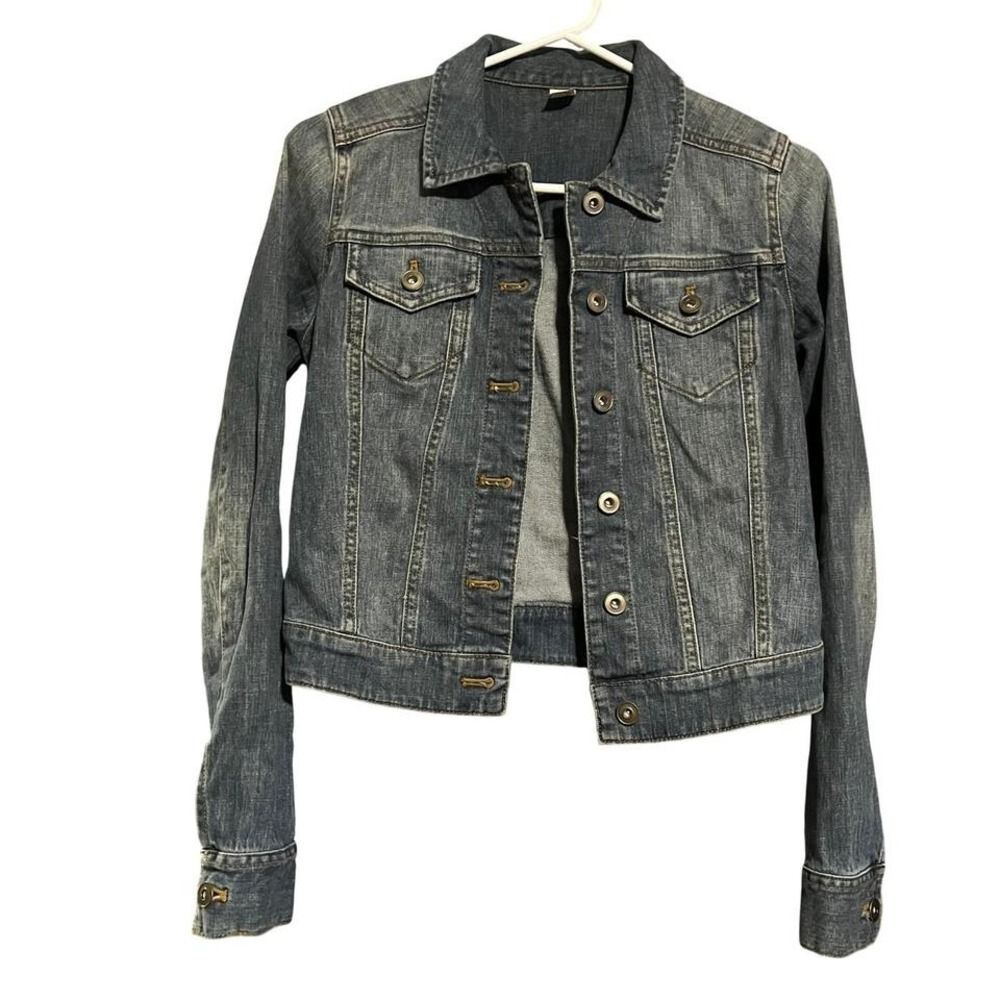 BP Nordstrom Women's Medium Wash Blue Denim Trucker Jacket XS